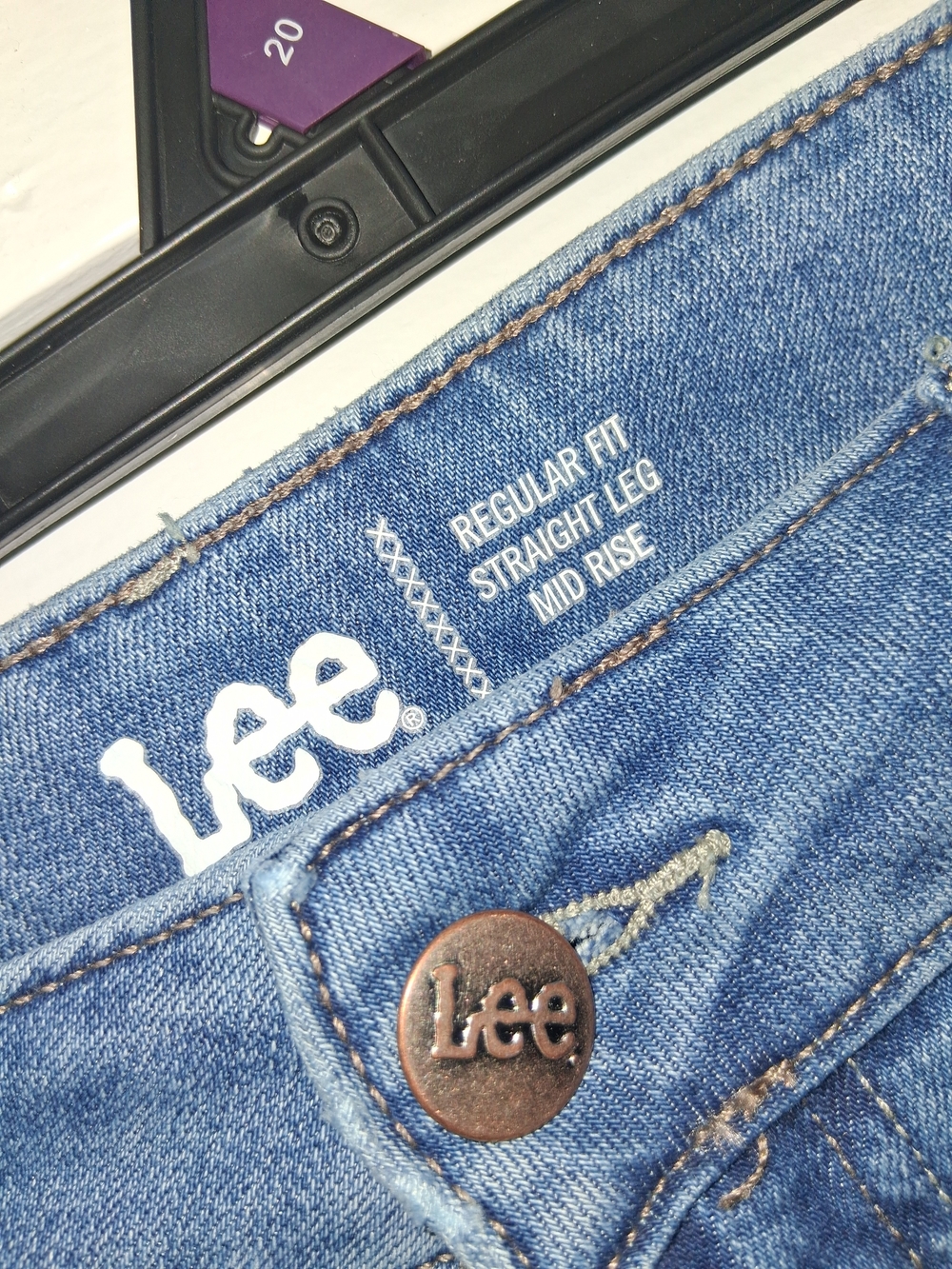 Lee Regular Fit Straight Leg Mid Rise Jeans - Blue
